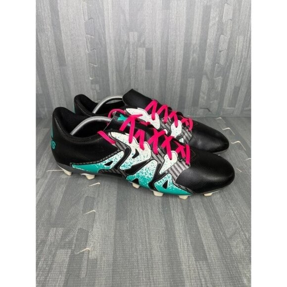 Adidas X 15.4 FG Soccer Cleats Men Size 12 Black Blue - Picture 1 of 10
